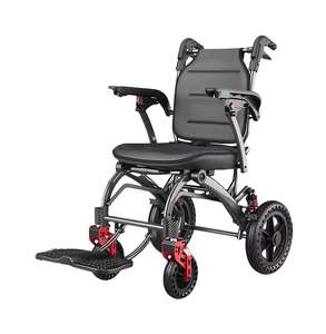 Silla de ruedas de acero con reposapiés desmontable manual plegable ligero estándar - Product Image 1