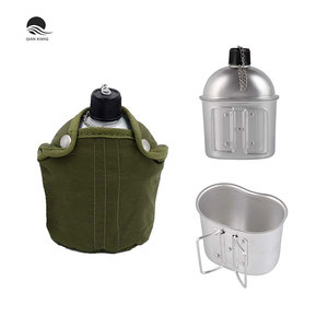 Botellas de Agua de Aluminio al por Mayor, Color Verde Oliva, con Bolsa de Algodón - Product Image 4
