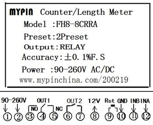Compteur de longueur numérique à 8 LED série FH Mypin, affichage numérique, en plastique, pour contrôle industriel FH8-8CRRB FH8-8CRRB, compteur de commutation F - Product Image 1