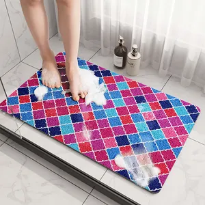 Mixed Color Cushioned Rectangular Loofah Coil Shower Mat Anti-slip Textured Bathroom Non Slip Bath Mat For Showroom