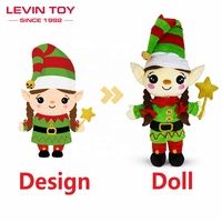 Colección Navideña: Juguetes de Peluche Personalizados de Perros Elfo Navideños, Mascotas de Animales de Peluche Suaves, Fabricante OEM ODM para Regalos al por Menor, MOQ Bajo