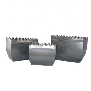 <b>Decorative</b> Vintage Rectangular Metal Zinc Galvanised Patina <b>Flower</b> Pot Garden Planters - Product Image 2