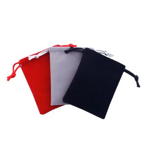 Custom Logo Printed Recyclable Velvet Jewelry <b>Pouch</b> Bag Satin Lining <b>Drawstring</b> Personalized for Gemstone Rings Bracelets Gift - Product Image 1