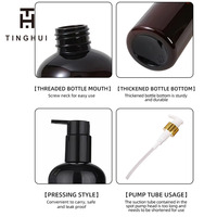 Bouteille en Plastique Blanche Vide 100ml 250ml 300ml 500ml pour Gel Douche, Shampoing, Contenant Cosmétique avec Bouchon Pression Disque Doré Argenté