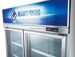 Congélateur vertical commercial 958L pour fruits de mer, refroidissement par air, double porte vitrée, pour bœuf et crème glacée, approvisionnement en gros - Product Image 2