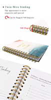 Bedruckter Organizer Spiralblock A4/A5 Größe Stoff/PVC-Einband Geschenk-Kalender Tagebuch Jahresplaner