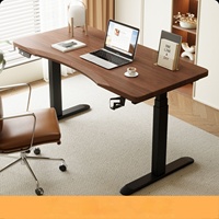 Bureau électrique à hauteur réglable en bois massif – Bureau d'ordinateur moderne entièrement réglable pour la maison, le bureau ou l'étude, avec structure en bois d'hévéa