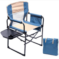 Chaise de camping pliable en aluminium Entai OEM, robuste, surdimensionnée, portable, avec table latérale pour une utilisation en extérieur et en cuisine