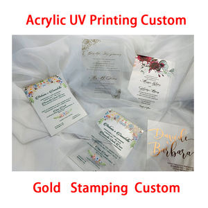 Nicro nouveauté acrylique UV impression Invitations de mariage plexiglas or estampage enveloppe cartes <span class=keywords><strong>d</strong></span>'<span class=keywords><strong>invitation</strong></span> de mariage - Product Image 4