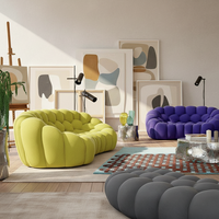 Canapé Bulle Moderne Luxe Léger Style Nordique, Contours Courbes, Confort Corporel Complet, Soutien Dorsal Premium, Flocon de Neige