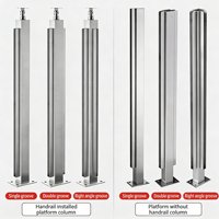 Système de poteaux de garde-corps en verre carré en acier inoxydable directement de l'usine, SS304 SS316, conception de clôture de balcon, balustrade en métal moderne, pilier