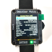 Chipboard DSTIKE Deauther32 watch mini ESP32C5 Mendukung Dual-Band, Dapat Berinteraksi, Membaca, dan Menguji Jaringan 2.4GHz dan 5GHz