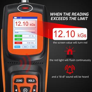 Compteur de champ magnétique multifonctionnel 0 à 2500 mT, capteur Hall haute précision, stockage de 50 données, Gaussmètre portable de haute qualité - Product Image 5