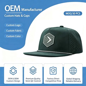 Wholesale Custom Patch Logo White Nylon 5 Panel Structured Curved Brim Men Snapback Golf <b>Hats</b> with Rope Breathable <b>Waterproof</b> - Product Image 1