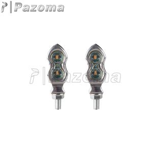 2X Universal 8mm cromo LED Luz de señal de giro lámpara ámbar para Kawasaki <span class=keywords><strong>Ninja</strong></span> <span class=keywords><strong>Yamaha</strong></span> YZF v-star Honda Suzuki la mayoría de las motocicletas - Product Image 5