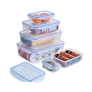 6个/套密封矩形保鲜冰箱食品储物盒保鲜盒容器厨房用品