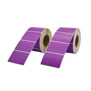 Trống máy in nhiệt Sticker tím nhãn 60mm * 40mm vĩnh viễn dính đầy màu sắc nhiệt nhạy cảm nhãn