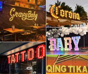 Lettres lumineuses géantes personnalisées de 4 pieds à LED pour publicité de mariage, fêtes, événements hôteliers - Alimentation CC, multicolores - Product Image 5