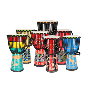 Tambor de mano de alta calidad <span class=keywords><strong>Djembe</strong></span> tallado a mano para principiantes y adultos Tambor africano de piel de cabra - Product Image 1