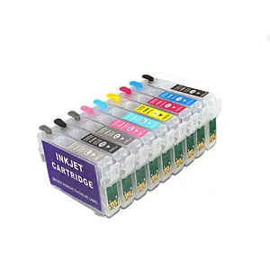 <span class=keywords><strong>Cartouche</strong></span> d'encre <span class=keywords><strong>rechargeable</strong></span> T0961- T0969 avec puce de réinitialisation automatique pour imprimante <span class=keywords><strong>Epson</strong></span> Stylus Photo R2880 - Product Image 3