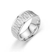 18K Roségold Plattierter Edelstahl Rhombus Gravierter Unisex-Ring Hypoallergen Nickelfrei Hip-Hop Party-Schmuck Großhandel
