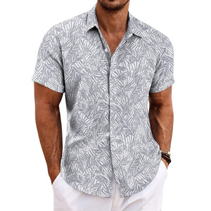 Chemises pour hommes de haute qualité en gros, chemises blanches à manches courtes, <span class=keywords><strong>chemise</strong></span> en coton boutonnée pour l'été et les activités de plein air - Product Image 5