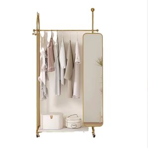 Espejo de tocador giratorio de longitud completa de lujo ligero, Perchero de Metal multifuncional, almacenamiento de habitación independiente, ropa de dormitorio - Product Image 2