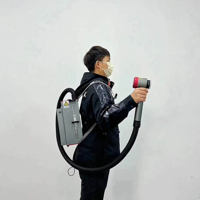 Handheld Cleaner Laser With Battery Air Cooling Backpack JPT Pulse Laser Cleaning Machines to Clean Paint Rust Brick