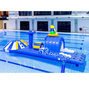 Parcours de course aquatique gonflable avec toboggan, piste d'aventure gonflable haute capacité pour piscines et centres de villégiature - Product Image 2