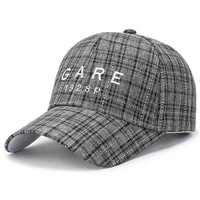 Nouvelle casquette de baseball ajustable en PVC à 6 panneaux pour femme, style coréen, à carreaux brodés, en fibre de polyester, polyvalente, protection solaire, collection Printemps-Été