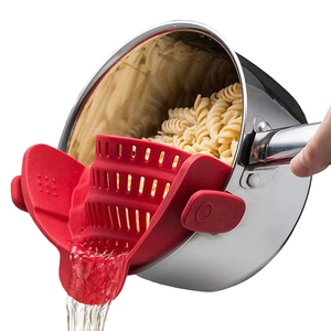 Universal Silicone Clip on Pan Pot <b>Strainer</b> Anti Spill Pasta Pot <b>Strainer</b> Food Grade Fruit <b>Colander</b> for Pasta Fruit Vegetable - Product Image 5