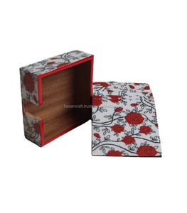 Sous-verre en bois élégant imprimé avec un design carré, écologique, style américain, logo personnalisable, support pour tasse pour boissons chaudes - Product Image 5