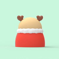 Veilleuse en silicone personnalisée en forme de renne de Noël, petite veilleuse tactile pour enfants, à commande par bouton, 10 000