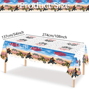 Yunik Motocross <b>Tablecloth</b> 137x274cm Racing Theme Disposable <b>Party</b> Cover - Product Image 2