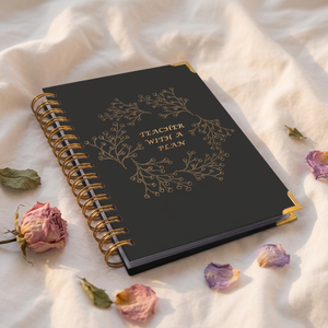 Agenda con Tapa Dura para Profesor, Planificador con Encuadernación en Espiral, Cubierta de PU, Diseño con Lámina Dorada, Organizador de Regalos, Cuaderno - Product Image 1