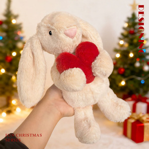 Peluche personnalisable série Lapin à oreilles tombantes - Cœur/Arbre de Noël tenant un enfant en compagnie ASTM F963 - Product Image 5