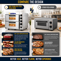 Four à pizza commercial en acier inoxydable à double couche, four de comptoir avec commandes indépendantes, porte vitrée, four à pizza professionnel