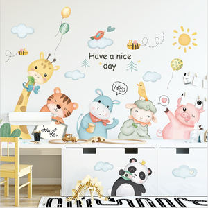 Grand autocollant Mural animaux en forme de tigre, cochon, <span class=keywords><strong>Panda</strong></span>, décoration pour la maison, pour salon, chambre à coucher, arrière-plan de télévision, fresque - Product Image 4