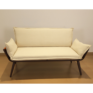 Design semplice soggiorno mobili stile minimalista divano set in legno massello poltrona singola con cuscino - Product Image 3