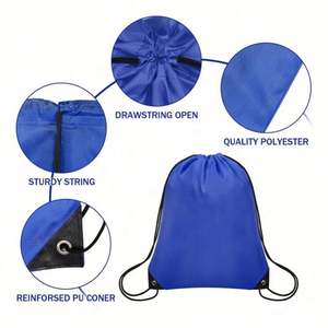 Promotional Polyester Gift <b>String</b> <b>Bag</b> Sports Traveling Custom Drawstring Backpack <b>Bag</b> for Men Women Children - Product Image 2