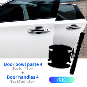 8 pezzi adesivi epossidici neri per portiera auto adesivi antigraffio pellicola protettiva per <span class=keywords><strong>porta</strong></span> auto - Product Image 6