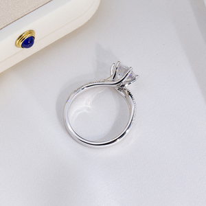 แหวนเพชรเมสซี่ รุ่น MSR-1761 ทอง 18K ทรงกลม สองแถว ประดับเพชรแล็บโกรว์ แหวนหมั้น - Product Image 3