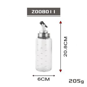 Distributeur d'huile en verre borosilicate de qualité alimentaire avec couvercle - Bouteille d'huile de cuisine résistante à la chaleur et anti-fuite pour la cuisson - Product Image 5