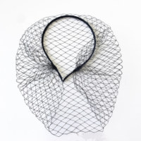 Voiles de tête noirs pour mariée, voile en résille orné de cristaux, accessoire de cheveux charmant pour mariage, fascinateur