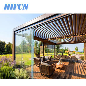 Exterior Moderno Automático Patio Gazebo Arcos al aire libre Bioclimática Pérgola <span class=keywords><strong>de</strong></span> aluminio Apertura Techo con celosía 3x3 3x4 <span class=keywords><strong>6x3</strong></span> - Product Image 1