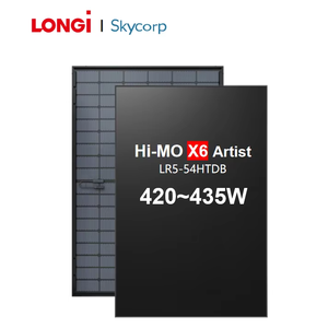 แผงโซลาร์เซลล์ลองจิ รุ่น Hi-MO X6 Artist LR5-54HTDB เซลล์ HPBC รับประกัน 30 ปี กระจกสองชั้น 420W 425W 430W 435W สีดำทั้งหมด - Product Image 1