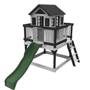Popular and Classic Double Layer Outdoor Children's Wooden Playhouse with a <b>Slide</b> and Climbing Frame - Product Image 1