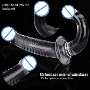 Gode souple et réaliste à double tête Jouets sexuels pour adultes Ventouse Tpe Crystal Clear Pénis Anal Jouet G Stimuler Pour Femmes <span class=keywords><strong>Lesbiennes</strong></span> - Product Image 6