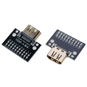 Carte de test compatible HDMI mâle et <span class=keywords><strong>femelle</strong></span> 19 broches, connecteur mâle 19P avec carte de test PCB, type de soudure <span class=keywords><strong>A</strong></span> - Product Image 1