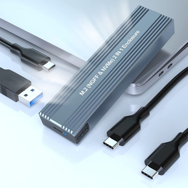 10Gbps Dual Protocol USB 3.2 M.2 NVME Enclosure Adapter SATA NGFF USB3.1 GEN2 SSD Hard Disk Drive Case